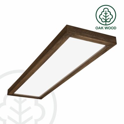 Brilagi - LED pritemdomas lubinis vonios šviestuvas WOODY FRAME LED/50W/230V ąžuolas 120x30 cm 3000-6000K IP44 + nuotolinio valdymo pultas
