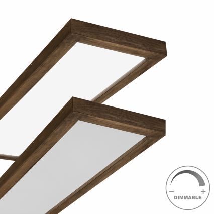 Brilagi - LED pritemdomas lubinis vonios šviestuvas WOODY FRAME LED/50W/230V ąžuolas 120x30 cm 3000-6000K IP44 + nuotolinio valdymo pultas