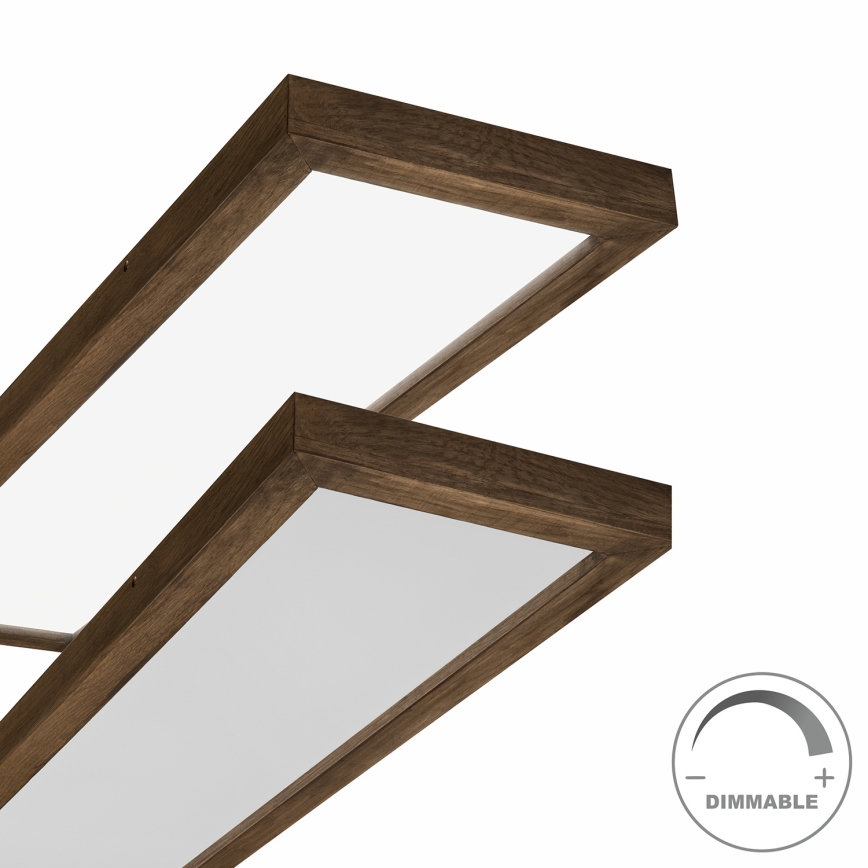 Brilagi - LED pritemdomas lubinis vonios šviestuvas WOODY FRAME LED/50W/230V ąžuolas 120x30 cm 3000-6000K IP44 + nuotolinio valdymo pultas