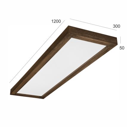 Brilagi - LED pritemdomas lubinis vonios šviestuvas WOODY FRAME LED/50W/230V ąžuolas 120x30 cm 3000-6000K IP44 + nuotolinio valdymo pultas