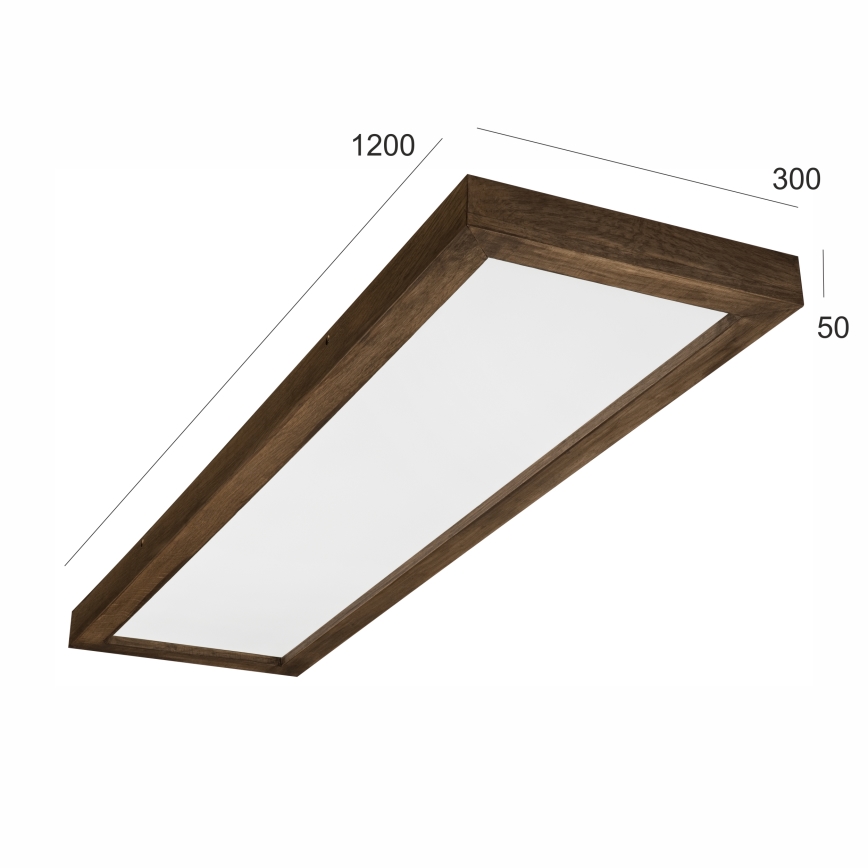 Brilagi - LED pritemdomas lubinis vonios šviestuvas WOODY FRAME LED/50W/230V ąžuolas 120x30 cm 3000-6000K IP44 + nuotolinio valdymo pultas
