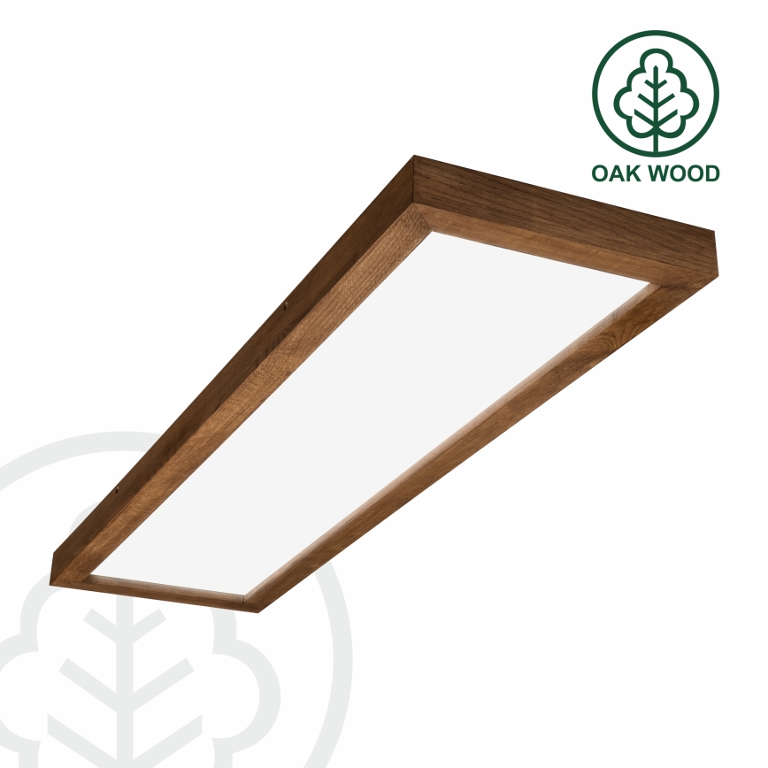 Brilagi - LED pritemdomas lubinis vonios šviestuvas WOODY FRAME LED/50W/230V ąžuolas vyšnia 120x30 cm 3000-6000K IP44 + nuotolinio valdymo pultas