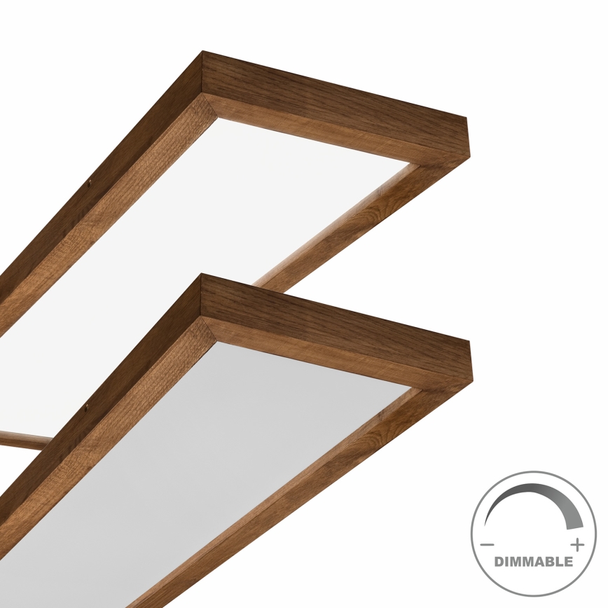 Brilagi - LED pritemdomas lubinis vonios šviestuvas WOODY FRAME LED/50W/230V ąžuolas vyšnia 120x30 cm 3000-6000K IP44 + nuotolinio valdymo pultas
