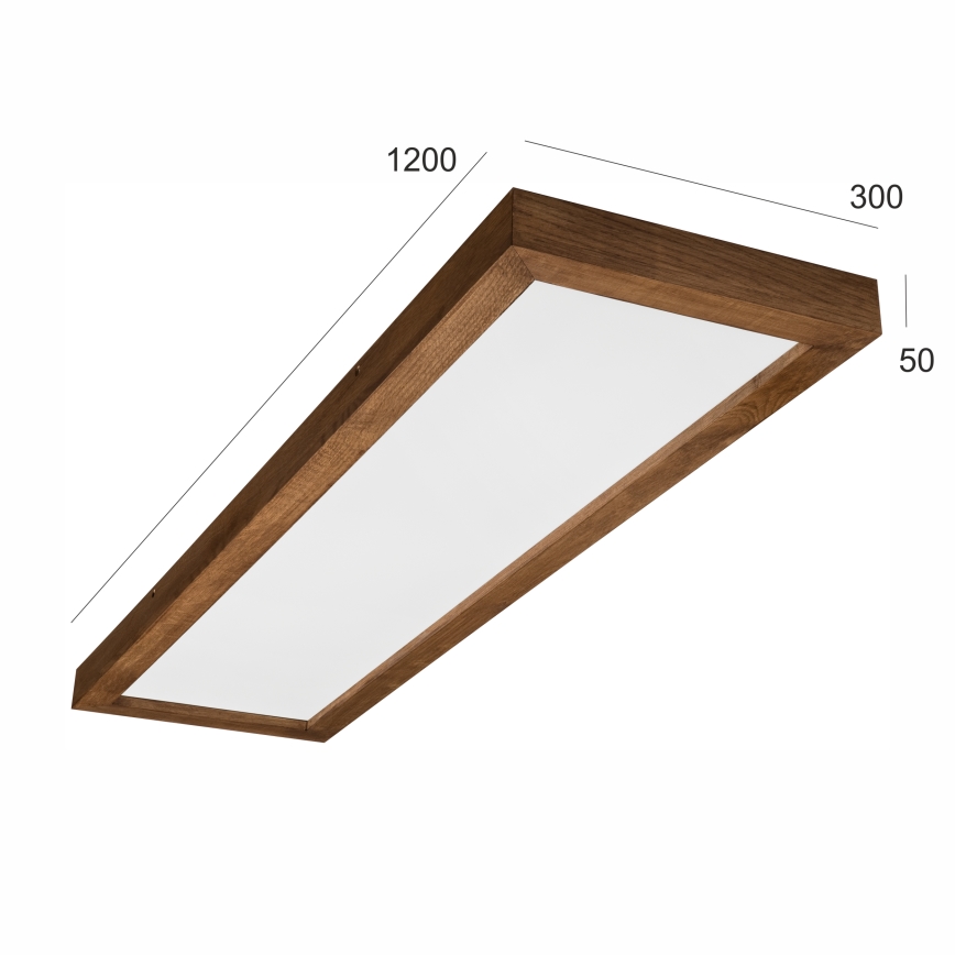 Brilagi - LED pritemdomas lubinis vonios šviestuvas WOODY FRAME LED/50W/230V ąžuolas vyšnia 120x30 cm 3000-6000K IP44 + nuotolinio valdymo pultas