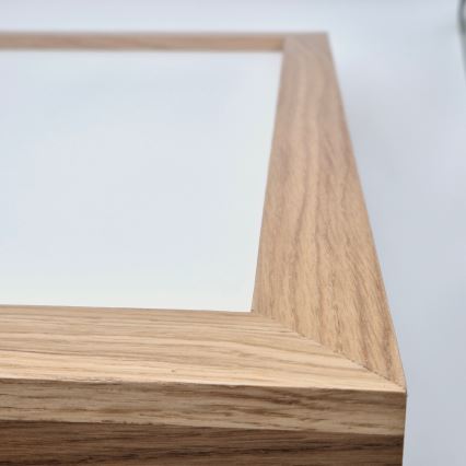 Brilagi - LED pritemdomas lubinis vonios šviestuvas WOODY FRAME LED/50W/230V ąžuolas 60x60 cm 3000-6000K IP44 + nuotolinio valdymo pultas