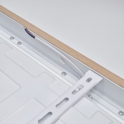 Brilagi - LED pritemdomas lubinis vonios šviestuvas WOODY FRAME LED/50W/230V ąžuolas 60x60 cm 3000-6000K IP44 + nuotolinio valdymo pultas