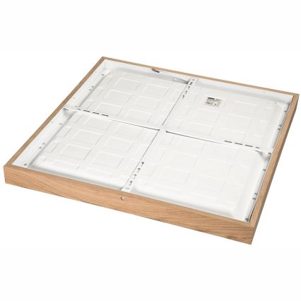 Brilagi - LED pritemdomas lubinis vonios šviestuvas WOODY FRAME LED/50W/230V ąžuolas 60x60 cm 3000-6000K IP44 + nuotolinio valdymo pultas