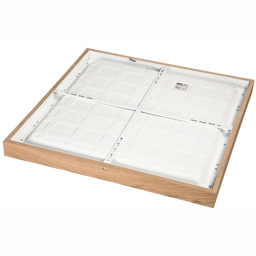 Brilagi - LED pritemdomas lubinis vonios šviestuvas WOODY FRAME LED/50W/230V ąžuolas 60x60 cm 3000-6000K IP44 + nuotolinio valdymo pultas