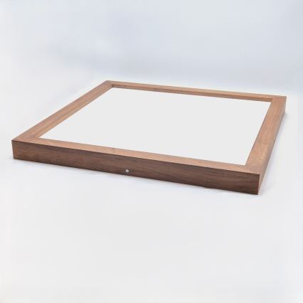 Brilagi - LED pritemdomas lubinis vonios šviestuvas WOODY FRAME LED/50W/230V ąžuolas vyšnia 60x60 cm 3000-6000K IP44 + nuotolinio valdymo pultas