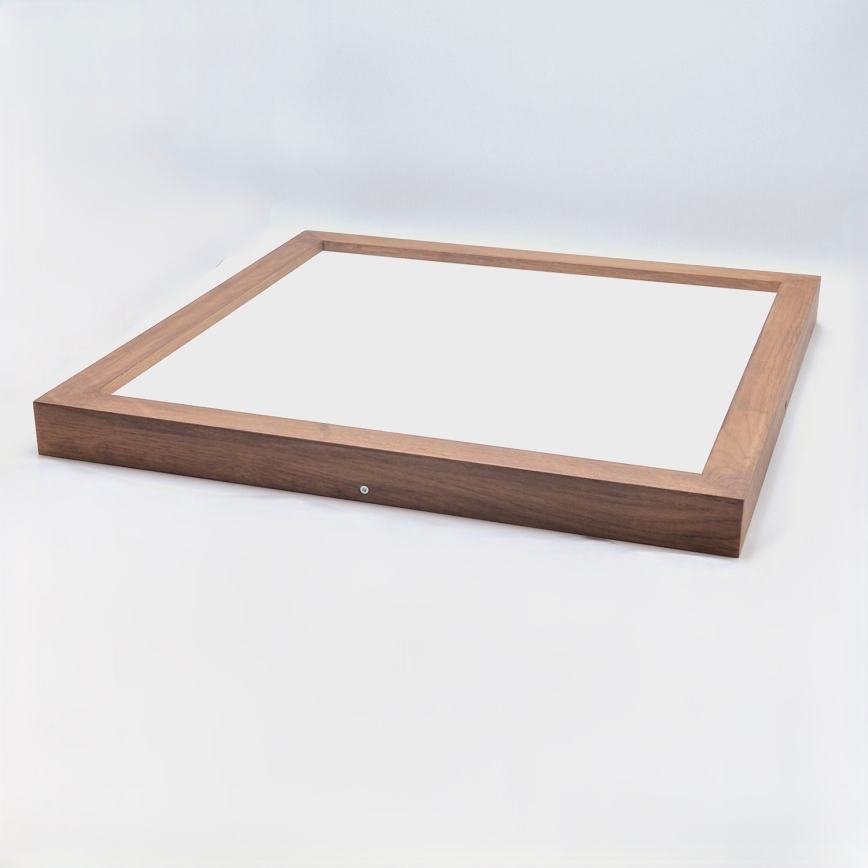 Brilagi - LED pritemdomas lubinis vonios šviestuvas WOODY FRAME LED/50W/230V ąžuolas vyšnia 60x60 cm 3000-6000K IP44 + nuotolinio valdymo pultas
