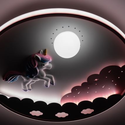 Brilagi - dimeriuojamas LED vaikų lubų šviestuvas UNICORN LED/68W/230V 3000-6000K skersmuo 49 cm + nuotolinis valdymas