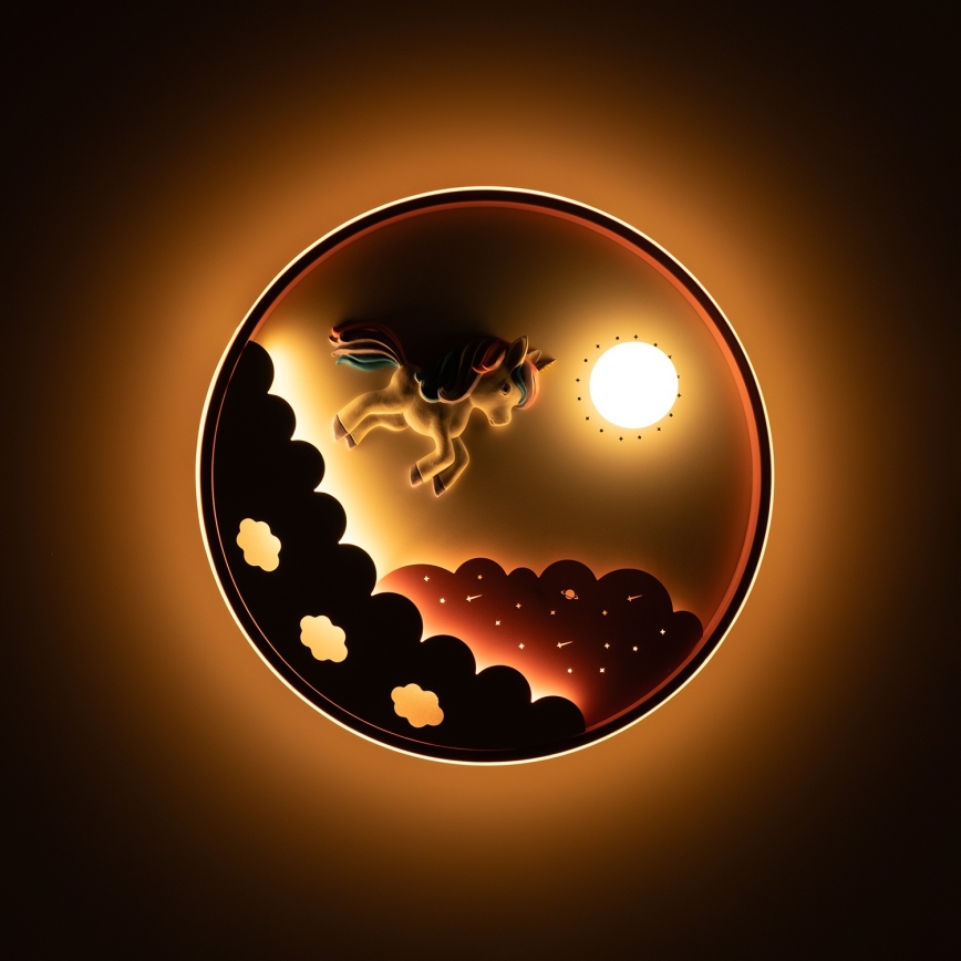 Brilagi - dimeriuojamas LED vaikų lubų šviestuvas UNICORN LED/68W/230V 3000-6000K skersmuo 49 cm + nuotolinis valdymas