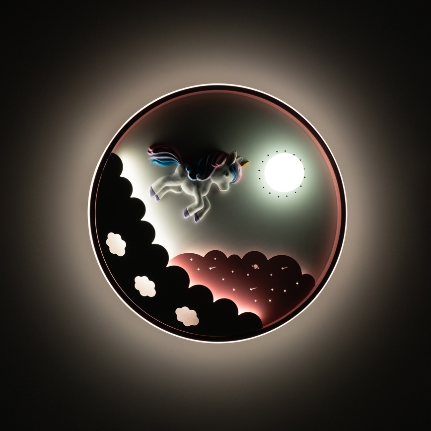 Brilagi - dimeriuojamas LED vaikų lubų šviestuvas UNICORN LED/68W/230V 3000-6000K skersmuo 49 cm + nuotolinis valdymas