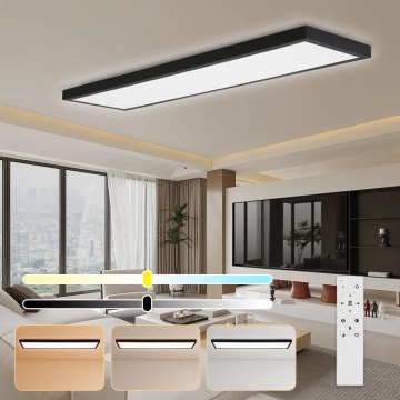 Brilagi - LED reguliuojamas vonios kambario lubų šviestuvas FRAME SMART LED/50W/230V 30x120 cm 3000-6000K IP44 juodas + nuotolinio valdymo pultas
