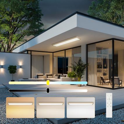 Brilagi - Reguliuojamas LED vonios lubų šviestuvas FRAME SMART LED/50W/230V 120x30 cm 3000-6000K IP44 smėlinė + nuotolinio valdymo pultas
