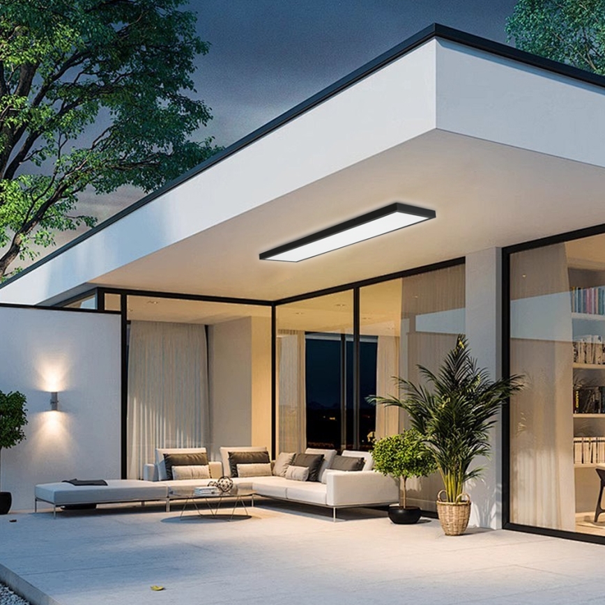 Brilagi - reguliuojamas LED vonios kambario lubinis šviestuvas FRAME SMART LED/50W/230V 120x30 cm 3000-6000K IP44 juodas + su nuotoliniu valdymu