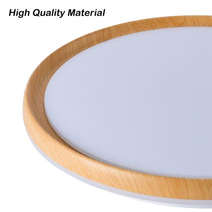Brilagi - dimeriuojamas LED lubinis šviestuvas RIVO LED/72W/230V 3000-6000K su medžio dekoru, skersmuo 50 cm + nuotolinis valdymas