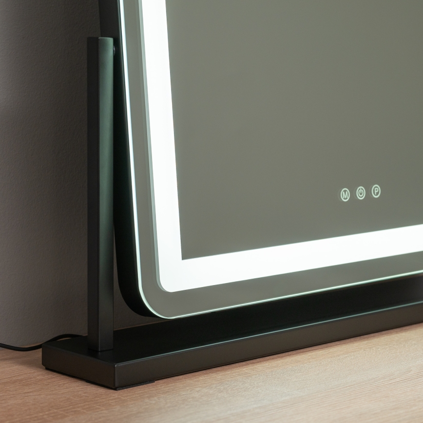 BRILAGI - reguliuojamas LED makiažo veidrodis CALIFORNIA LED/25W/230V 3000/4000/6500K 55x44 cm juodas