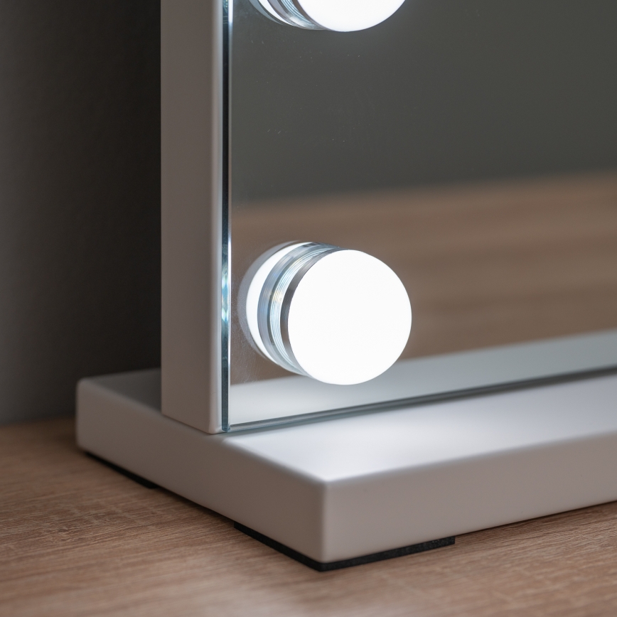 BRILAGI - Reguliuojamas LED makiažo veidrodis HOLLYWOOD LED/15W/230V CCT + 2x USB 60x50 cm balta