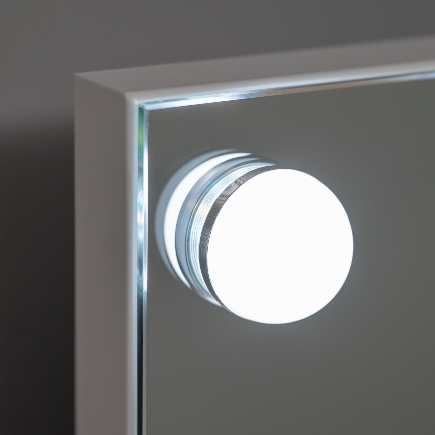 BRILAGI - Reguliuojamas LED makiažo veidrodis HOLLYWOOD LED/15W/230V CCT + 2x USB 60x50 cm balta