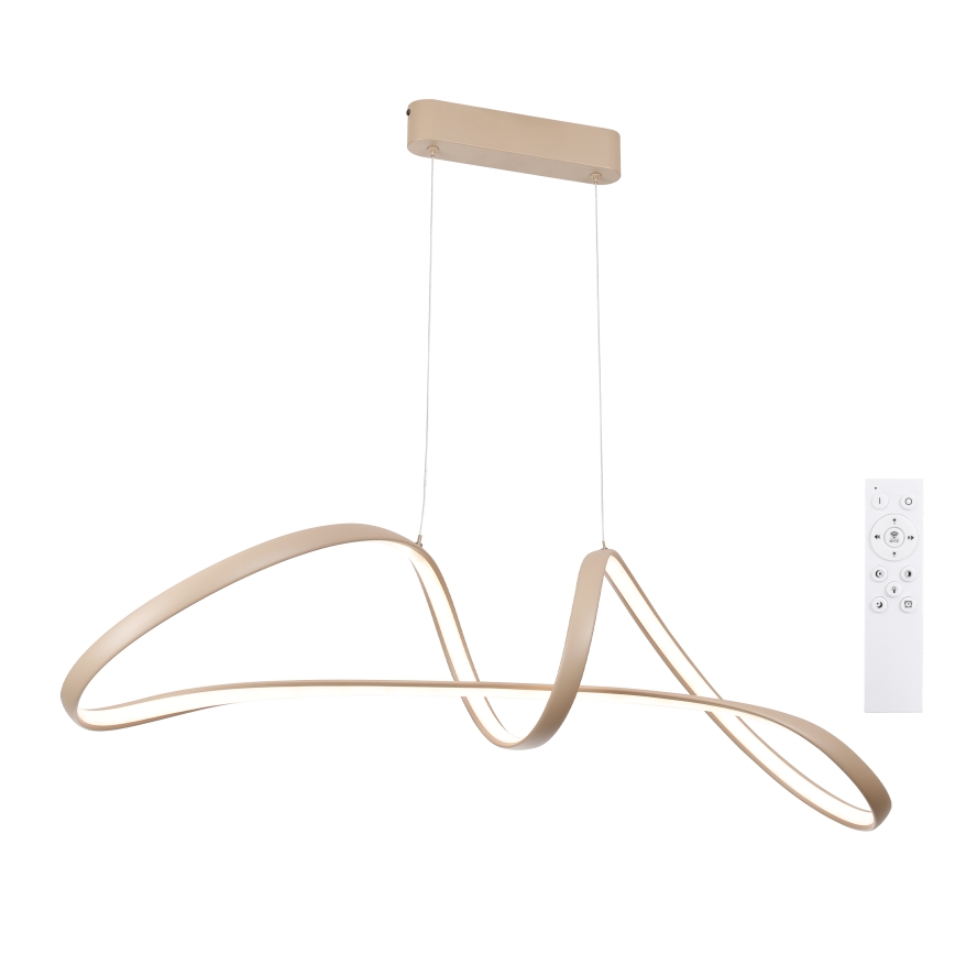 Brilagi - reguliuojamas LED pakabinamas šviestuvas ant laido TWISTER LED/60W/230V 3000-6000K smėlio spalvos + nuotolinio valdymo pultas