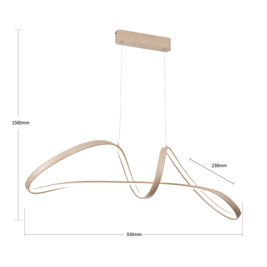 Brilagi - reguliuojamas LED pakabinamas šviestuvas ant laido TWISTER LED/60W/230V 3000-6000K smėlio spalvos + nuotolinio valdymo pultas