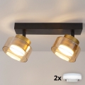 BRILAGI - LED RGB+CCT Dimeriuojamas taškinis šviestuvas AURA LUX 2xGX53/14W/230V 2700-6500K Wi-Fi Tuya juoda/auksinė