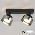 BRILAGI - LED RGB+CCT dimeriuojamas taškinis šviestuvas AURA LUX 2xGX53/14W/230V 2700-6500K Wi-Fi Tuya juodas/dūminis