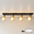 BRILAGI - LED RGB+CCT Dimeriuojamas taškinis šviestuvas AURA LUX 4xGX53/14W/230V 2700-6500K Wi-Fi Tuya juoda/auksinė