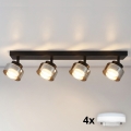 BRILAGI - LED RGB+CCT dimeriuojamas taškinis šviestuvas AURA LUX 4xGX53/14W/230V 2700-6500K Wi-Fi Tuya juoda/dūminė