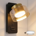 BRILAGI - LED RGB+CCT reguliuojama sieninė lempa su USB prievadu AURA LUX 1xGX53/14W/230V 2700-6500K Wi-Fi Tuya juoda/auksinė