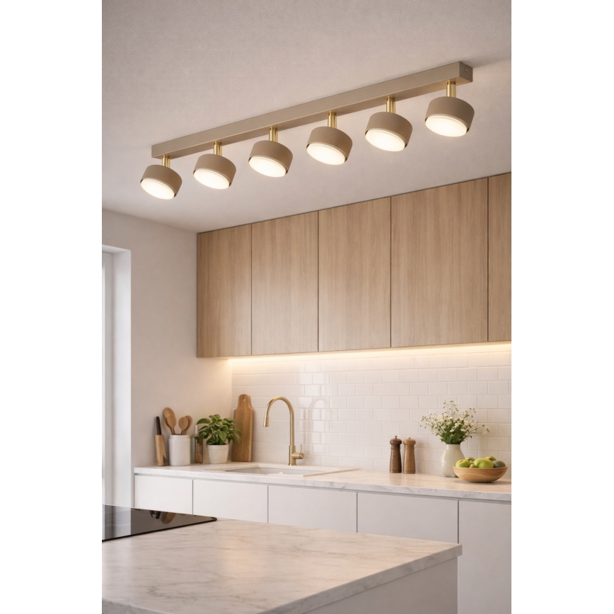 BRILAGI - LED RGB+CCT Dimeriuojamas taškinis šviestuvas MONO 6xGX53/14W/230V 2700-6500K Wi-Fi Tuya smėlinė/auksinė