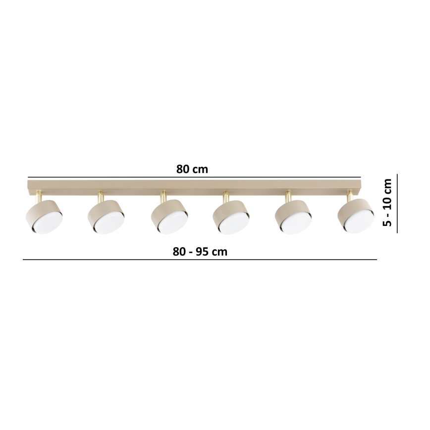 BRILAGI - LED RGB+CCT Dimeriuojamas taškinis šviestuvas MONO 6xGX53/14W/230V 2700-6500K Wi-Fi Tuya smėlinė/auksinė