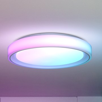 Brilagi - LED RGB lubinis šviestuvas FLOCO su reguliuojamu ryškumu LED/30W/230V skersmuo 39,5 cm 3000-6500K Wi-Fi Tuya + LED/6W + nuotolinio valdymo pultas
