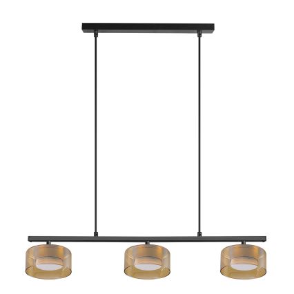 BRILAGI - LED RGB+CCT reguliuojamas pakabinamas šviestuvas ant troselio AURA LUX 3xGX53/14W/230V 2700-6500K Wi-Fi Tuya juoda/auksinė