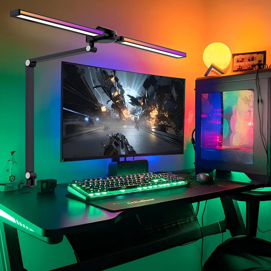 Brilagi - LED RGB dimeriuojama jutiklinė stalinė lempa su spaustuku VARIO LED/18W/230V 3000-6500K CRI 96