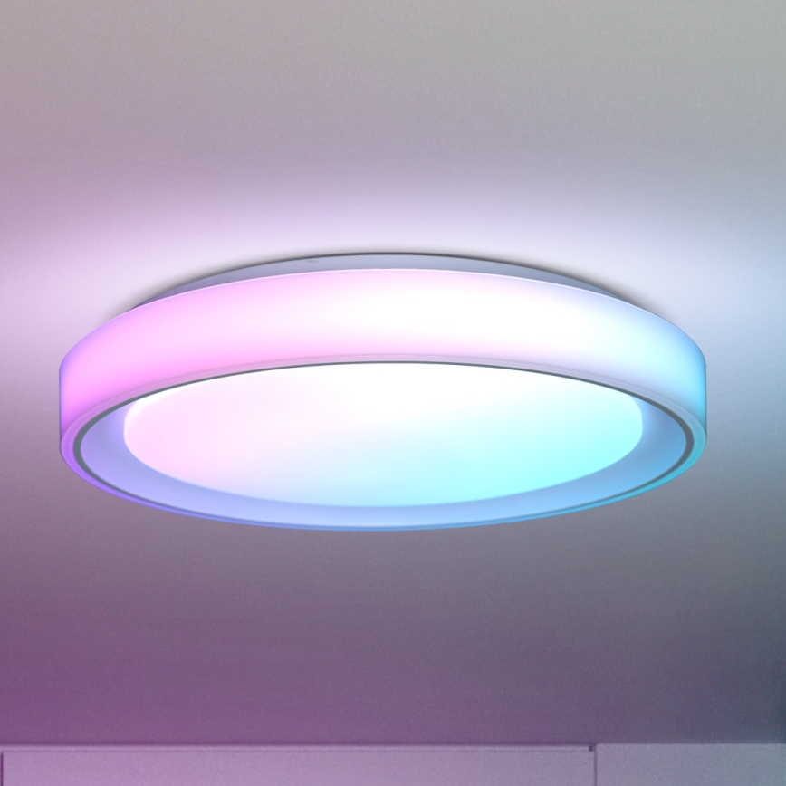 Brilagi - LED RGB reguliuojamas lubų šviestuvas FLOCO LED/30W/230V skersmuo 39,5 cm 3000-6500K Wi-Fi Tuya + LED/6W + nuotolinio valdymo pultas