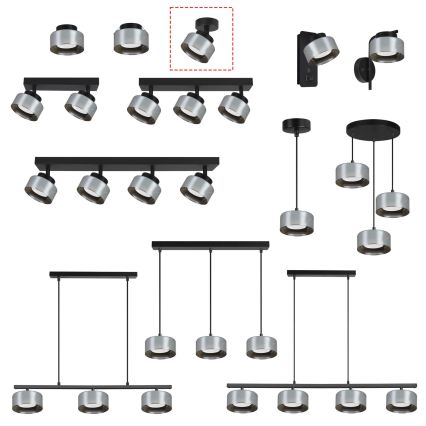 BRILAGI - LED RGB+CCT reguliuojamas taškinis šviestuvas AURA LUX 1xGX53/14W/230V 2700-6500K Wi-Fi Tuya juoda/dūminė