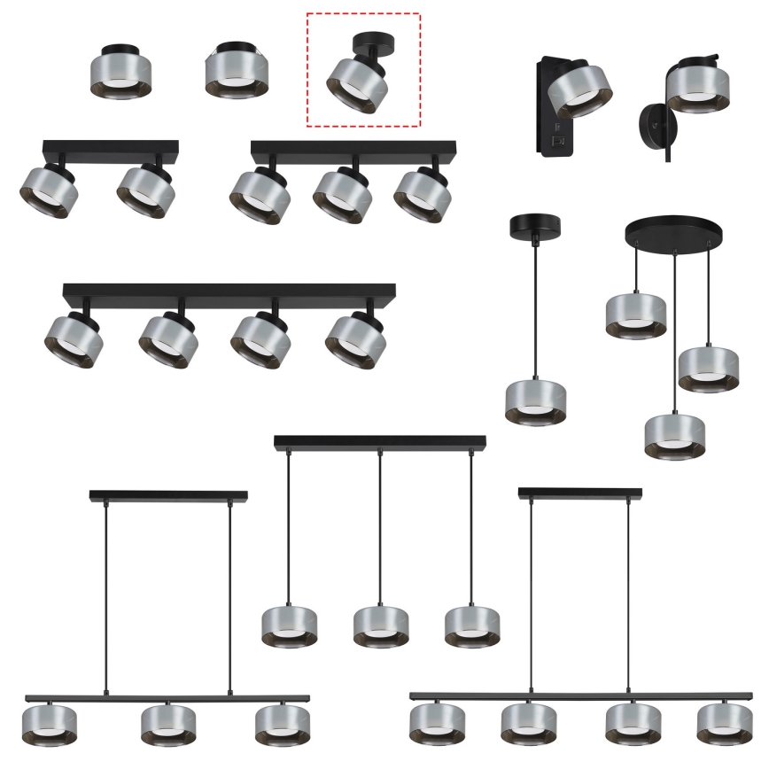 BRILAGI - LED RGB+CCT reguliuojamas taškinis šviestuvas AURA LUX 1xGX53/14W/230V 2700-6500K Wi-Fi Tuya juoda/dūminė