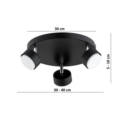 BRILAGI - LED RGB+CCT pritemdomas taškinis šviestuvas MONO 3xGX53/14W/230V 2700–6500K Wi-Fi Tuya juodas