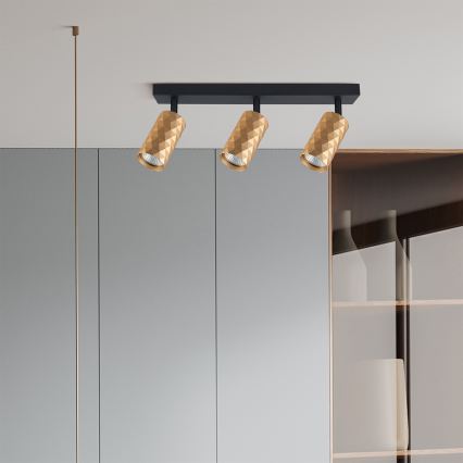 Brilagi - LED RGBW dimeriuojamas taškinis šviestuvas SELE DIAMANT 3xGU10/4,8W/230V 3000K auksinis + nuotolinis valdymas