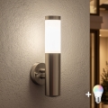 BRILAGI - LED RGBW dimeriuojama lauko sieninė lempa ELIA 1xE27/6,5W/230V 2700-6500K IP44 Wi-Fi matinis chromas