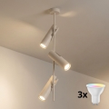 BRILAGI - LED RGBW dimeriuojama liustra ant kotelio BRANCH 3xGU10/6,5W/230V 2700-6500K smėlinė