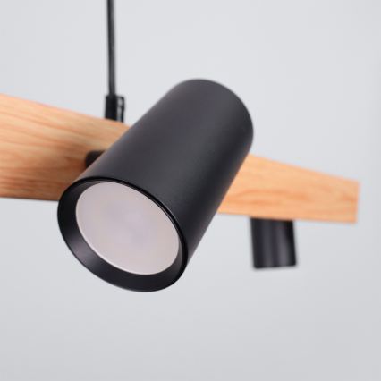 BRILAGI - LED RGBW reguliuojamas pakabinamas šviestuvas ant laido SELE 6xGU10/6,5W/230V 2700-6500K juodas/ąžuolo dekoras + nuotolinis valdymas