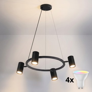 BRILAGI - LED RGBW dimeriuojama liustra ant troselio SELE 4xGU10/6,5W/230V 2700-6500K juoda