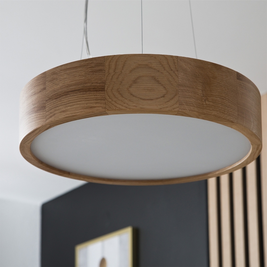 Brilagi - LED RGBW dimeriuojama liustra ant laido CARVALHO 2xE27/9W/230V 2700-6500K Wi-Fi ąžuolas skersmuo 37 cm