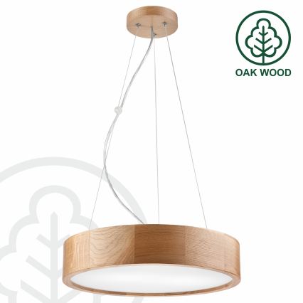 Brilagi - LED RGBW dimeriuojama liustra ant laido CARVALHO 2xE27/9W/230V 2700-6500K Wi-Fi ąžuolas skersmuo 37 cm