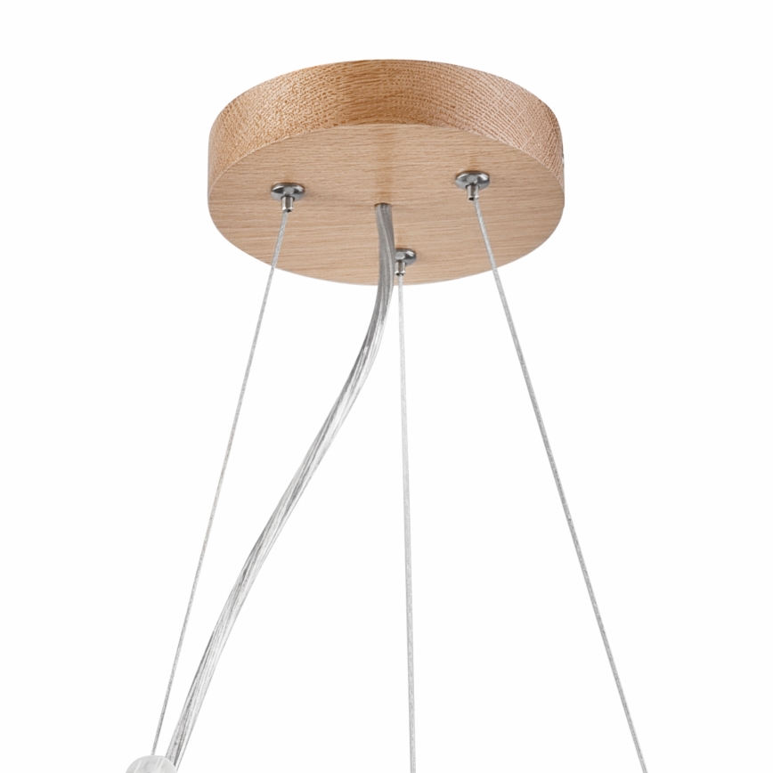 Brilagi - LED RGBW dimeriuojama liustra ant laido CARVALHO 2xE27/9W/230V 2700-6500K Wi-Fi ąžuolas skersmuo 37 cm