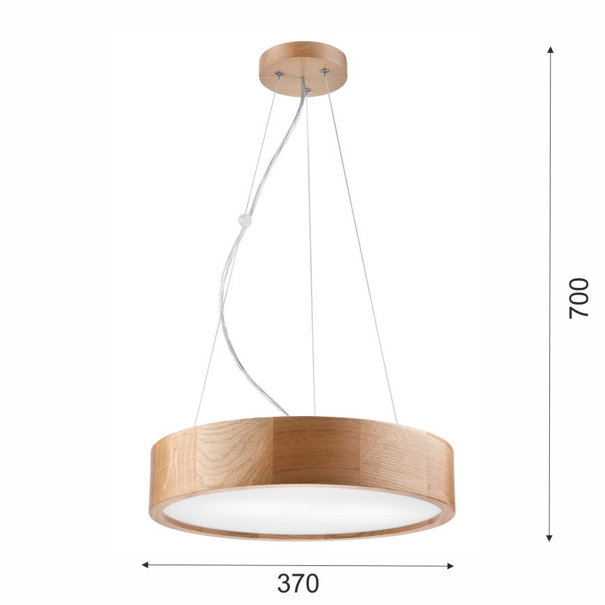 Brilagi - LED RGBW dimeriuojama liustra ant laido CARVALHO 2xE27/9W/230V 2700-6500K Wi-Fi ąžuolas skersmuo 37 cm