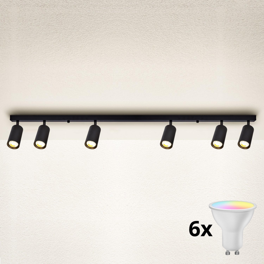 Brilagi - LED RGBW dimeriuojamas kryptinis šviestuvas SELE 6xGU10/6,5W/230V 2700-6500K juodas